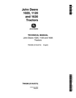 1020, 1120, and 1630 Tractors — actual manual cover