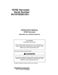1070D Harvester — actual manual cover