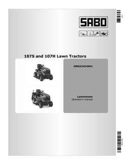 107S and 107H Lawn Tractors — actual manual cover