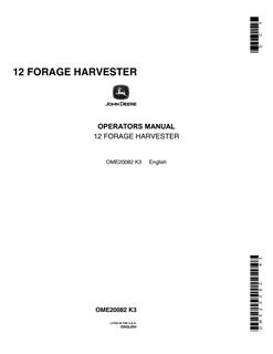 12 Forage Harvester — actual manual cover