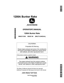 1200A Bunker Rake — actual manual cover