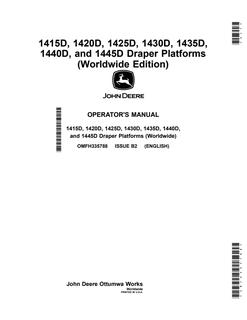 1415D, 1420D, 1425D, 1430D, 1435D, 1440D and 1445D Draper Platforms (Worldwide Edition) — actual manual cover