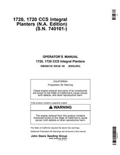 1720 and 1720 CCS Integral Planters — actual manual cover