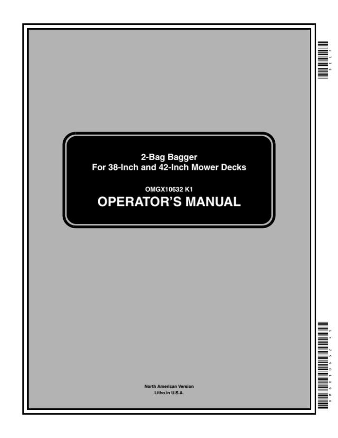 2-Bag Bagger for 38-Inch and 42-Inch Mower Decks — actual manual cover