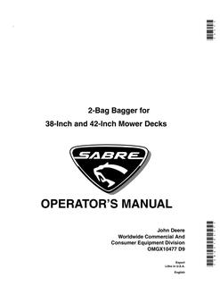 2-Bag Bagger for 38-Inch and 42-Inch Mower Decks — actual manual cover