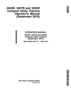 2025R, 2027R and 2032R Compact Utility Tractors — actual manual cover