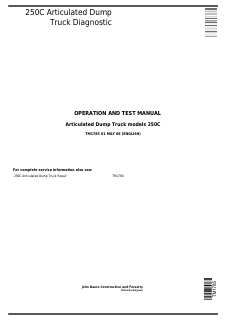 250C Articulated Dump Truck Diagnostic Operation and Test Manual — actual manual cover