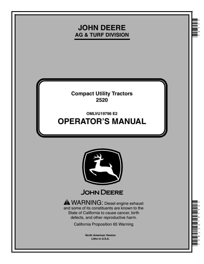2520 Compact Utility Tractor — actual manual cover