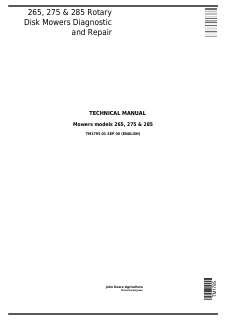 265, 275 & 285 Rotary Disk Mowers Diagnostic and Repair — actual manual cover