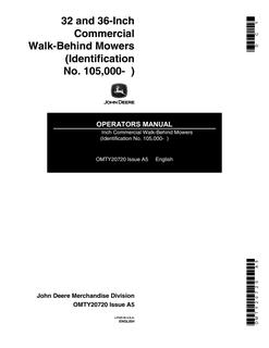 32 and 36-Inch Commercial Walk-Behind Mowers — actual manual cover