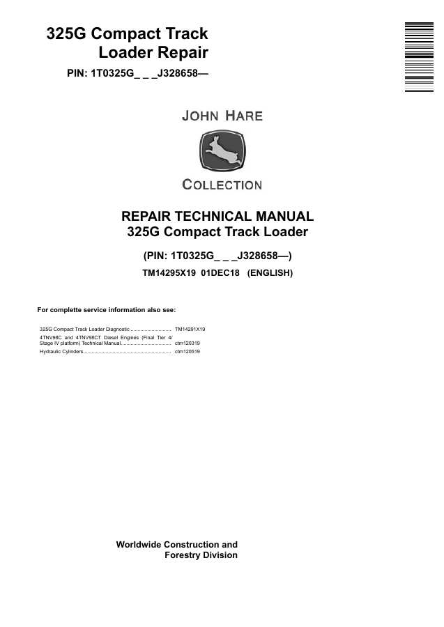 325G Compact Track Loader Repair — actual manual cover