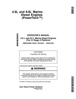 4.5 L and 6.8 L Marine Diesel Engines Operator Manual — actual manual cover