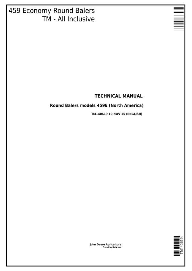 459 Economy Round Balers TM - All Inclusive — actual manual cover