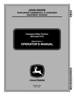 4610 and 4710 Compact Utility Tractors — actual manual cover