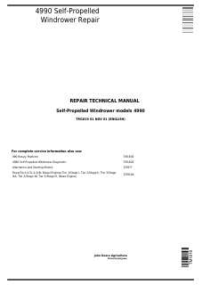 4990 Self-Propelled Windrower Repair — actual manual cover