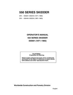 550 Series Skidder — actual manual cover
