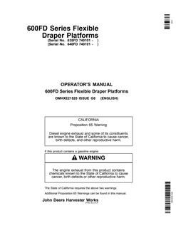 600FD Series Flexible Draper Platforms — actual manual cover