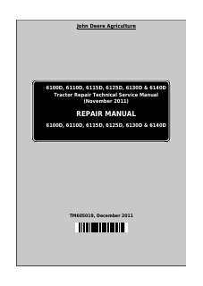 6100D, 6110D, 6115D, 6125D, 6130D, 6140D Tractor Repair Technical Service Manual — actual manual cover
