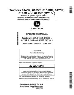 6145R, 6155R, 6155RH, 6175R, 6195R and 6215R Tractors (MY18-) — actual manual cover