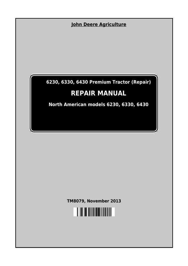 6230, 6330 and 6430 Premium North American Tractor Repair — actual manual cover