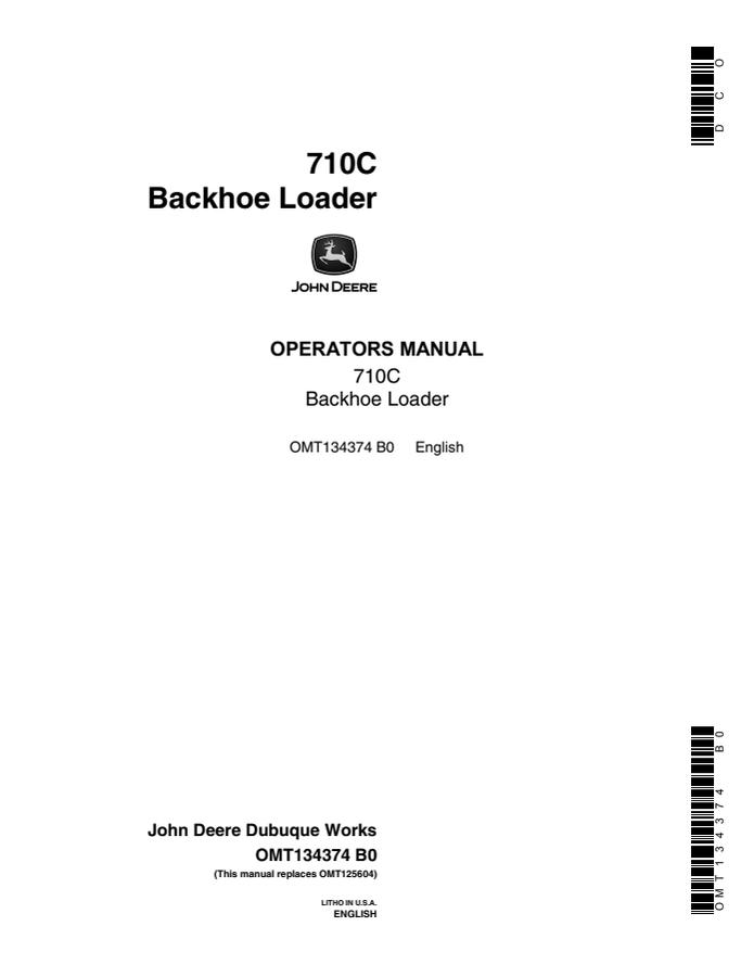 710C Backhoe Loader — actual manual cover