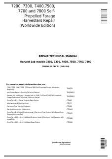 7200, 7300, 7400, 7500, 7700 and 7800 Self-Propelled Forage Harvesters Repair (Worldwide Edition) — actual manual cover