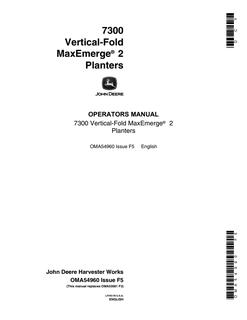 7300 Vertical-Fold MaxEmerge 2 Planters — actual manual cover