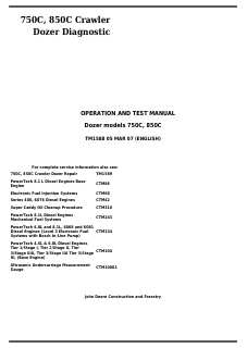 750C, 850C Crawler Dozer Diagnostic — actual manual cover