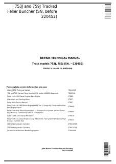753J and 759J Tracked Feller Buncher Repair — actual manual cover