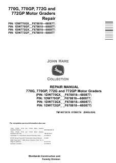 770G, 770GP, 772G and 772GP Motor Graders Repair Manual — actual manual cover