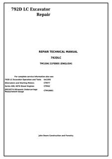 792D LC Excavator Repair — actual manual cover