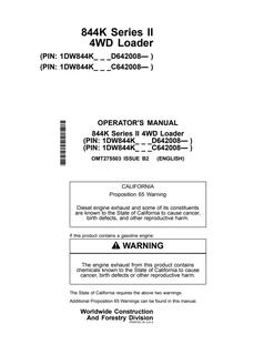 844K Series II 4WD Loader — actual manual cover