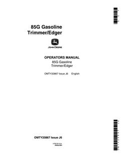 85G Gasoline Trimmer/Edger — actual manual cover