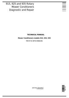 915, 925 and 935 Rotary Mower Conditioners Diagnostic and Repair — actual manual cover