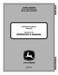 Autonomous Mower Tango E5 — actual manual cover