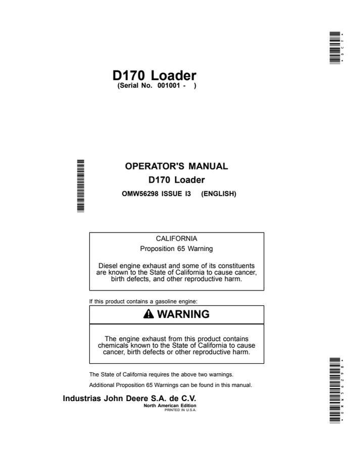 D170 Loader — actual manual cover