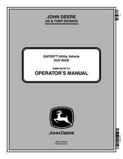 GATOR XUV855D Utility Vehicle — actual manual cover