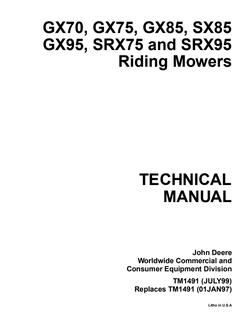 GX70, GX75, GX85, SX85, GX95, SRX75 and SRX95 Riding Mowers — actual manual cover