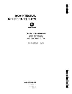 John Deere 1000 Moldboard Plow Operator Manual OMN200252 — actual manual cover