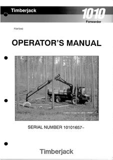 John Deere 1010 Forwarder Operator Manual F047242 — actual manual cover