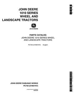 John Deere 1010 Series Wheel and Landscape Tractors Parts Catalog — actual manual cover