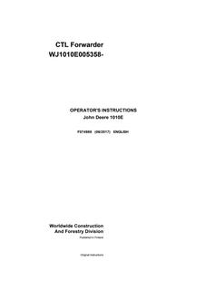 John Deere 1010E CTL Operator Instructions F074988 — 2017-06 — actual manual cover