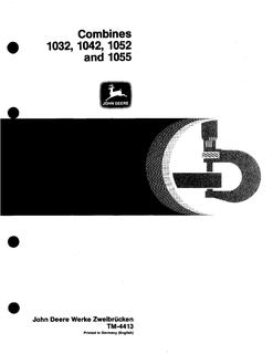 John Deere 1032, 1042, 1052, 1055 Combine Technical manual — actual manual cover
