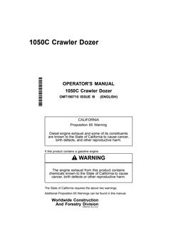 John Deere 1050C Crawler dozer Operator manual OMT190710 — actual manual cover