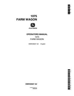 John Deere 1075 Farm wagon Operator's manual OMW28567 — actual manual cover