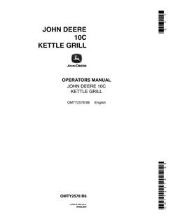 John Deere 10C Kettle grill Operator manual OMTY2578 — actual manual cover