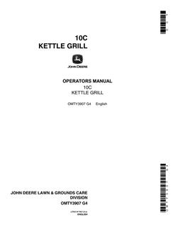 John Deere 10C Kettle grill Operator manual OMTY3907 — actual manual cover