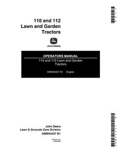 John Deere 110, 112 Lawn and garden tractor Operator manual OMM45427 — actual manual cover