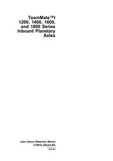 John Deere 1200, 1400, 1600 and 1800 Series Axle Component technical manual CTM18 — actual manual cover