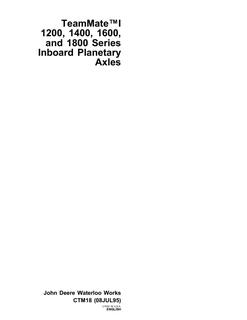 John Deere 1200, 1400, 1600 and 1800 Series Inboard Planetary Axles Component Technical Manual — actual manual cover